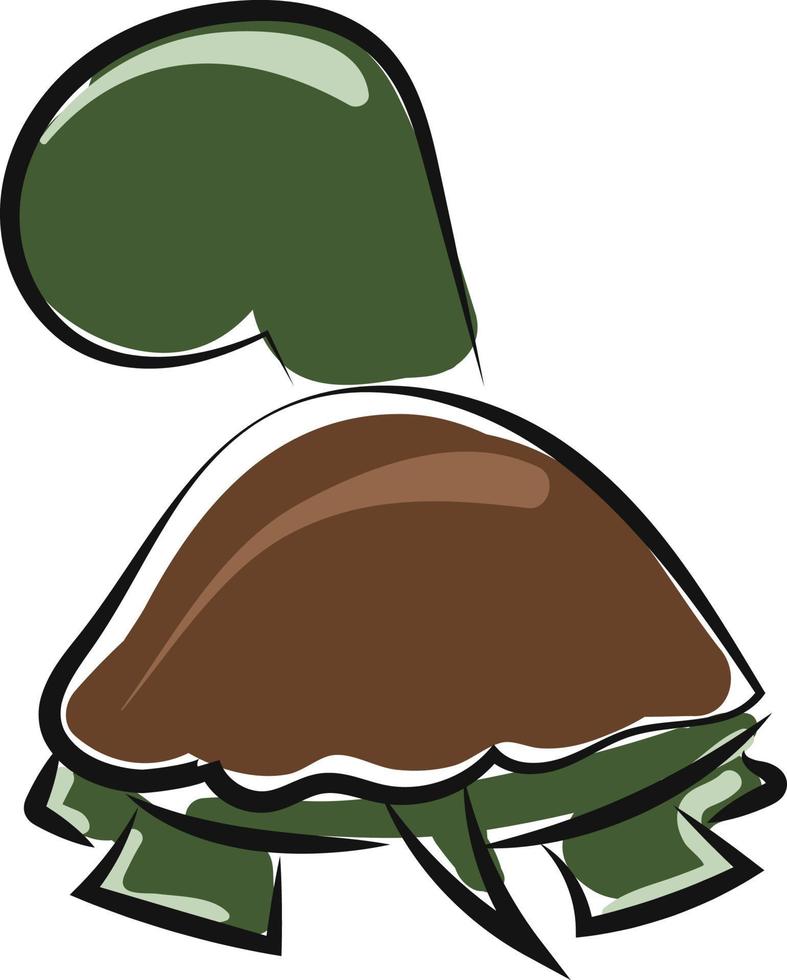 schildpad tekening, illustratie, vector Aan wit achtergrond.