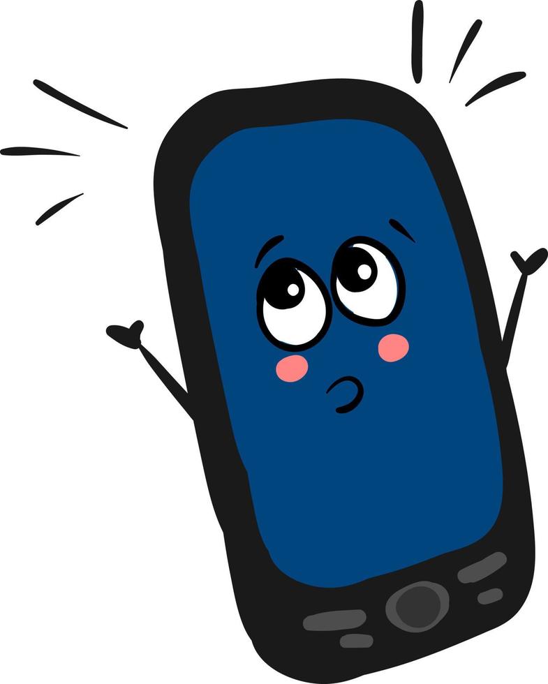 bang mobiel telefoon, illustratie, vector Aan wit achtergrond.