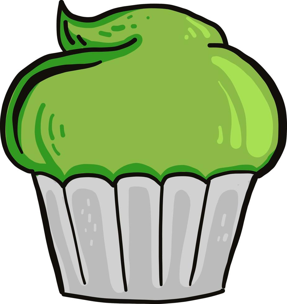 groen koekje, illustratie, vector Aan wit achtergrond.