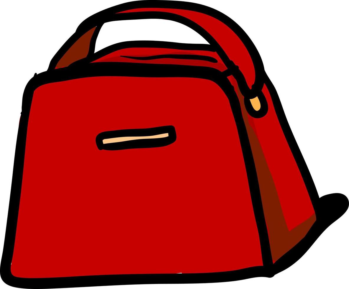 rood klein tas, illustratie, vector Aan wit achtergrond.