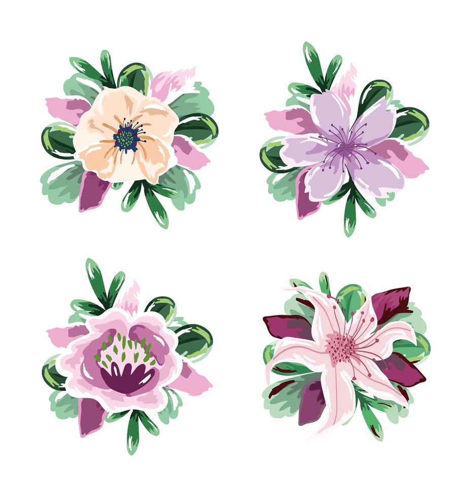 delicate bloemdecoratie set vector