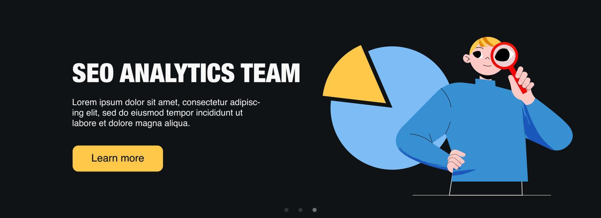 seo analytics team web banier, bedrijf concept vector