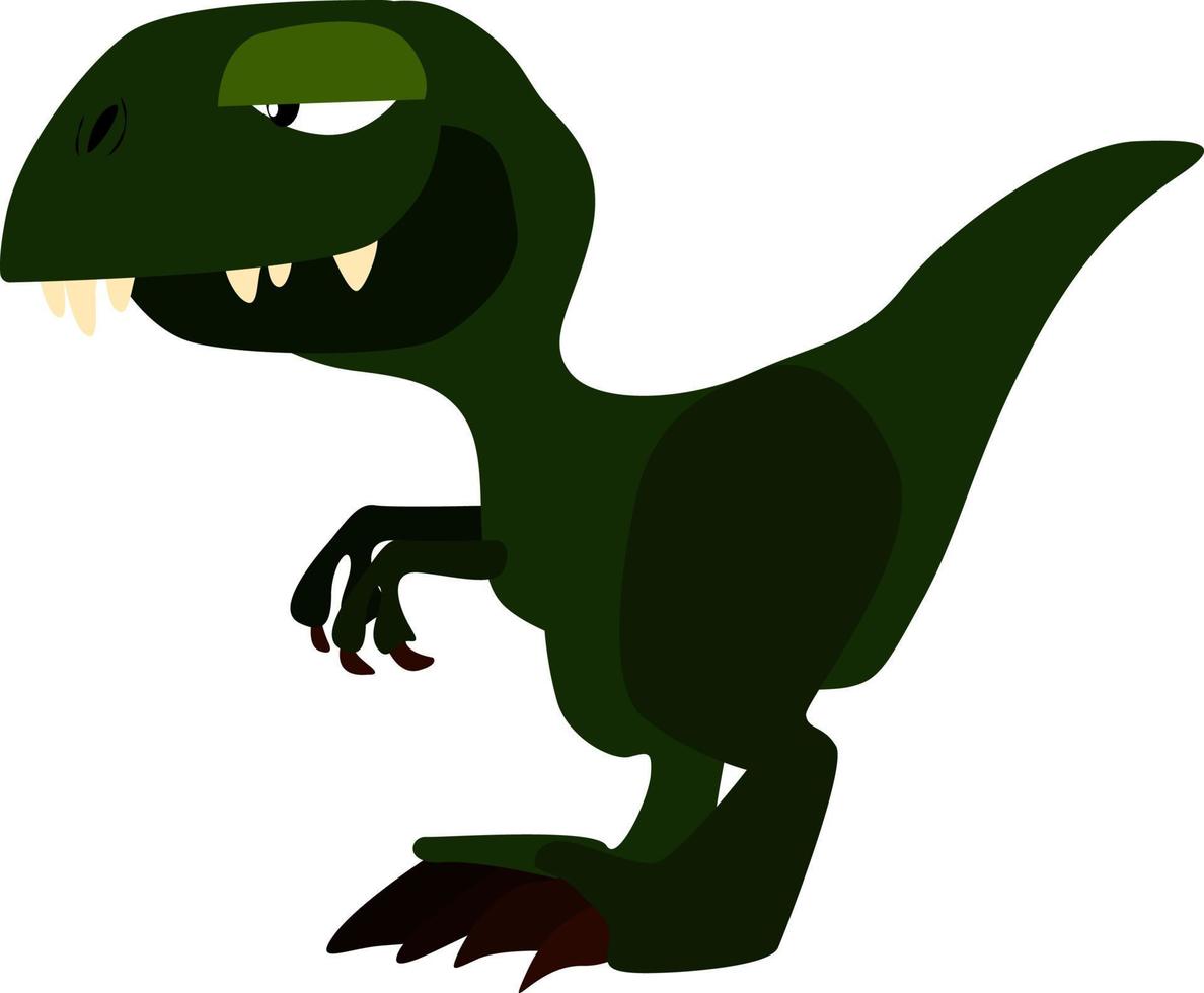 groen dinosaurus, illustratie, vector Aan wit achtergrond.