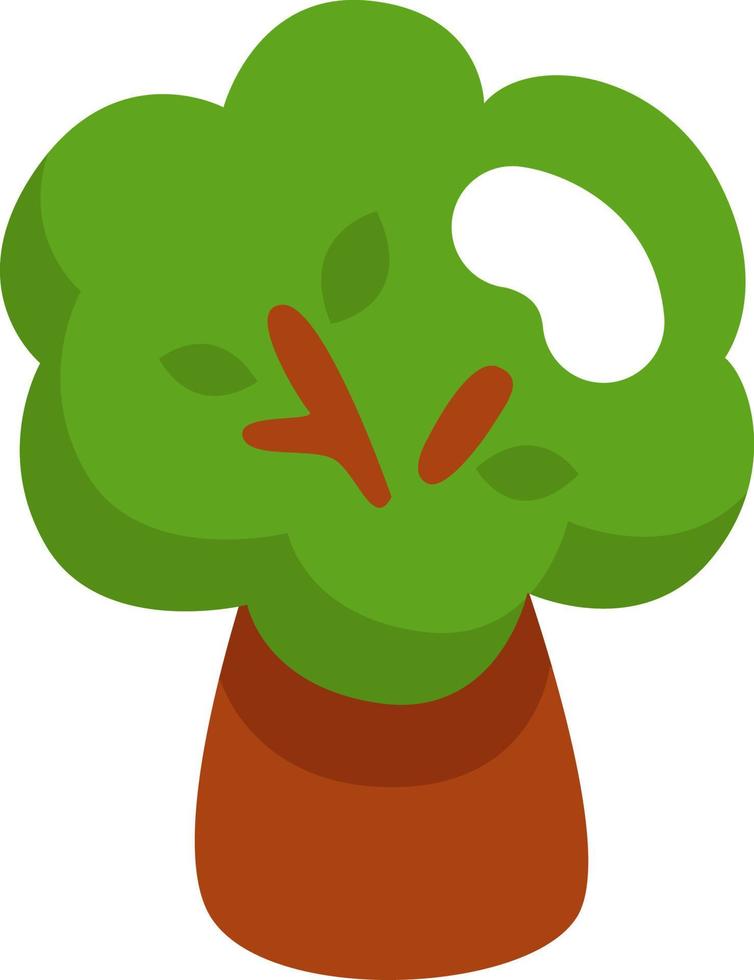 groen voorjaar boom, illustratie, vector Aan een wit achtergrond.