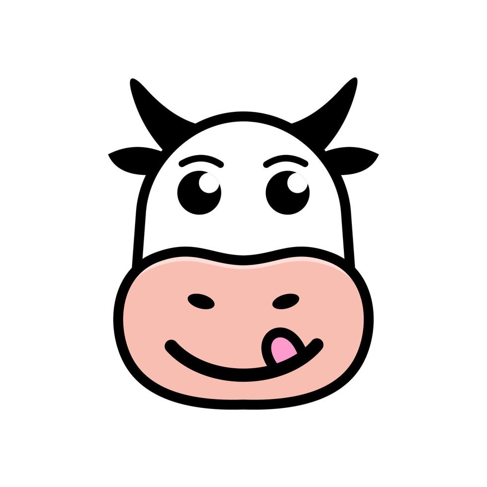 schattig koe logo vector