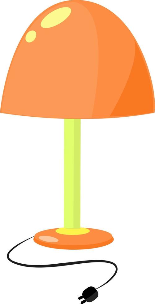 oranje lamp, illustratie, vector Aan wit achtergrond.