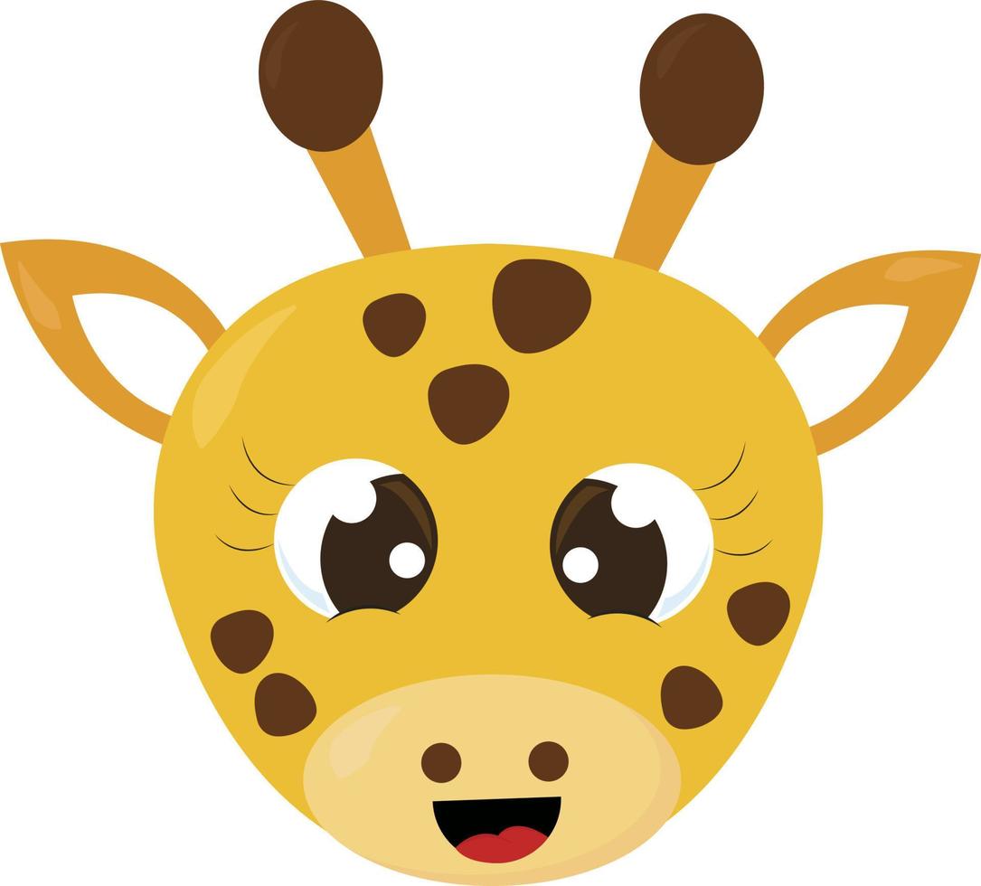 baby giraffe, illustratie, vector Aan wit achtergrond.