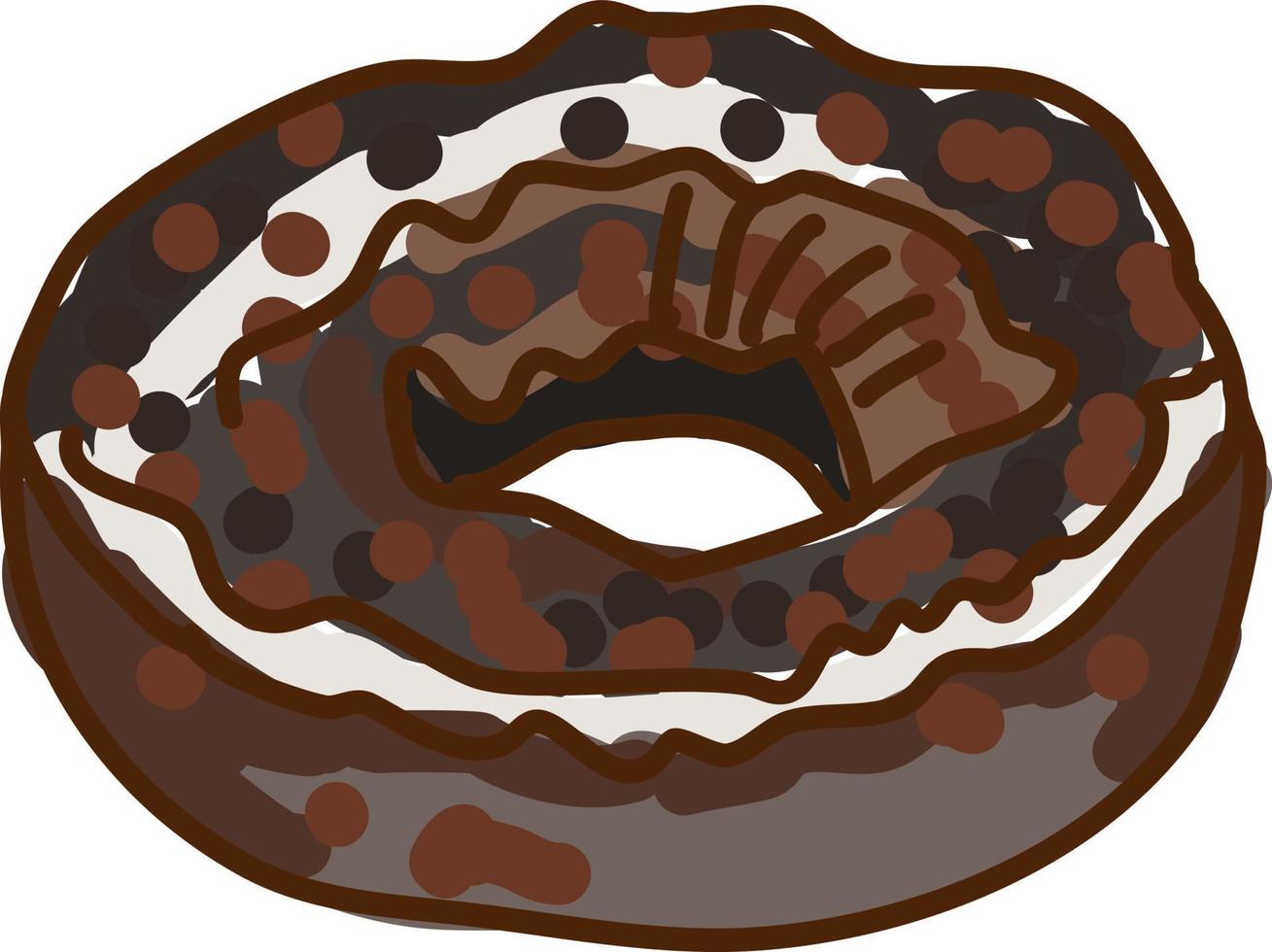 chocola donut, illustratie, vector Aan wit achtergrond.