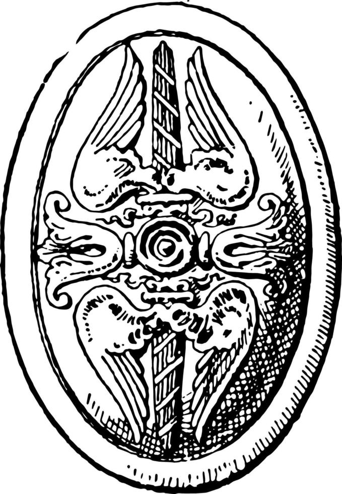 Romeins clipeus wijnoogst illustratie. vector