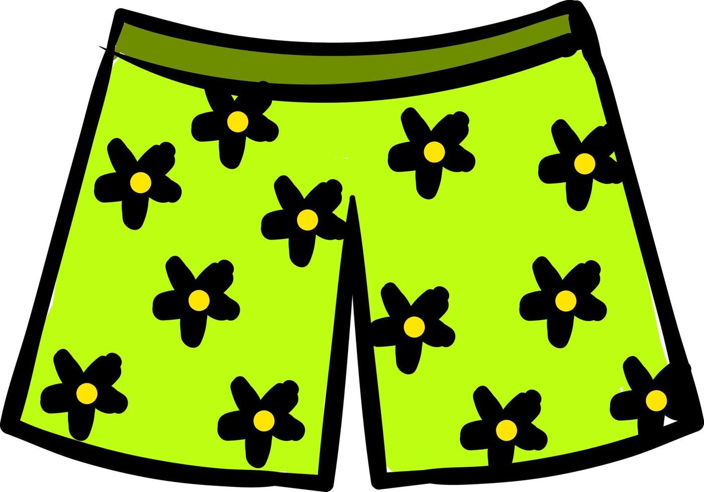 groen korte broek, illustratie, vector Aan wit achtergrond.