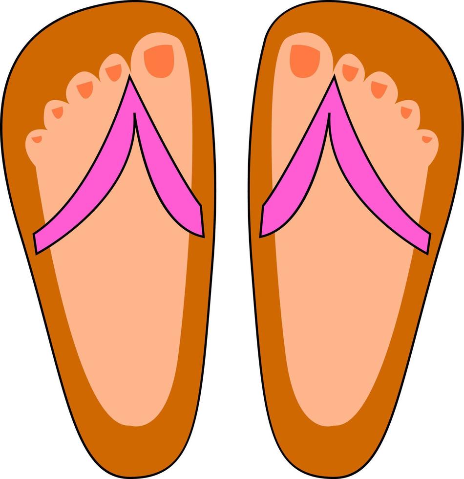 vrouw slippers, illustratie, vector Aan wit achtergrond.