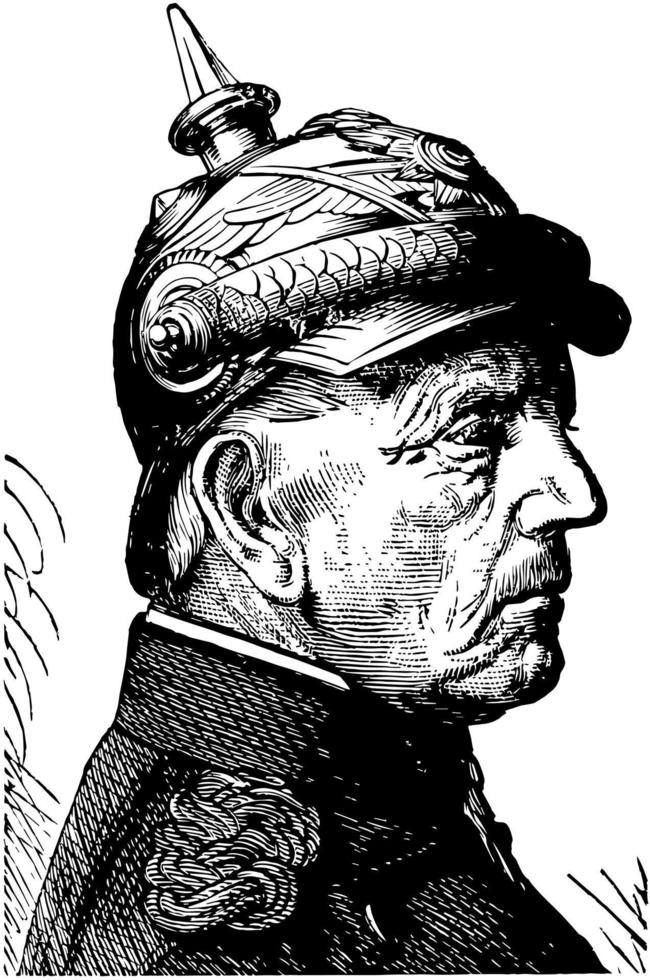 helmuth Karl bernhard graf von moltke, wijnoogst illustratie vector