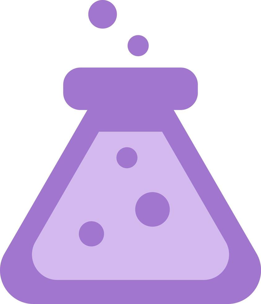 Purper chemie test buis, illustratie, vector Aan een wit achtergrond.