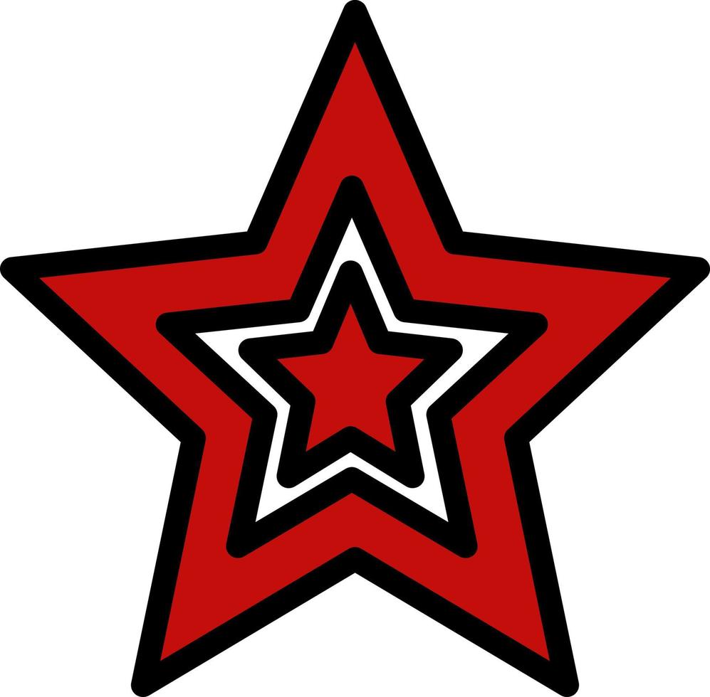 rood ster, illustratie, vector Aan een wit achtergrond.