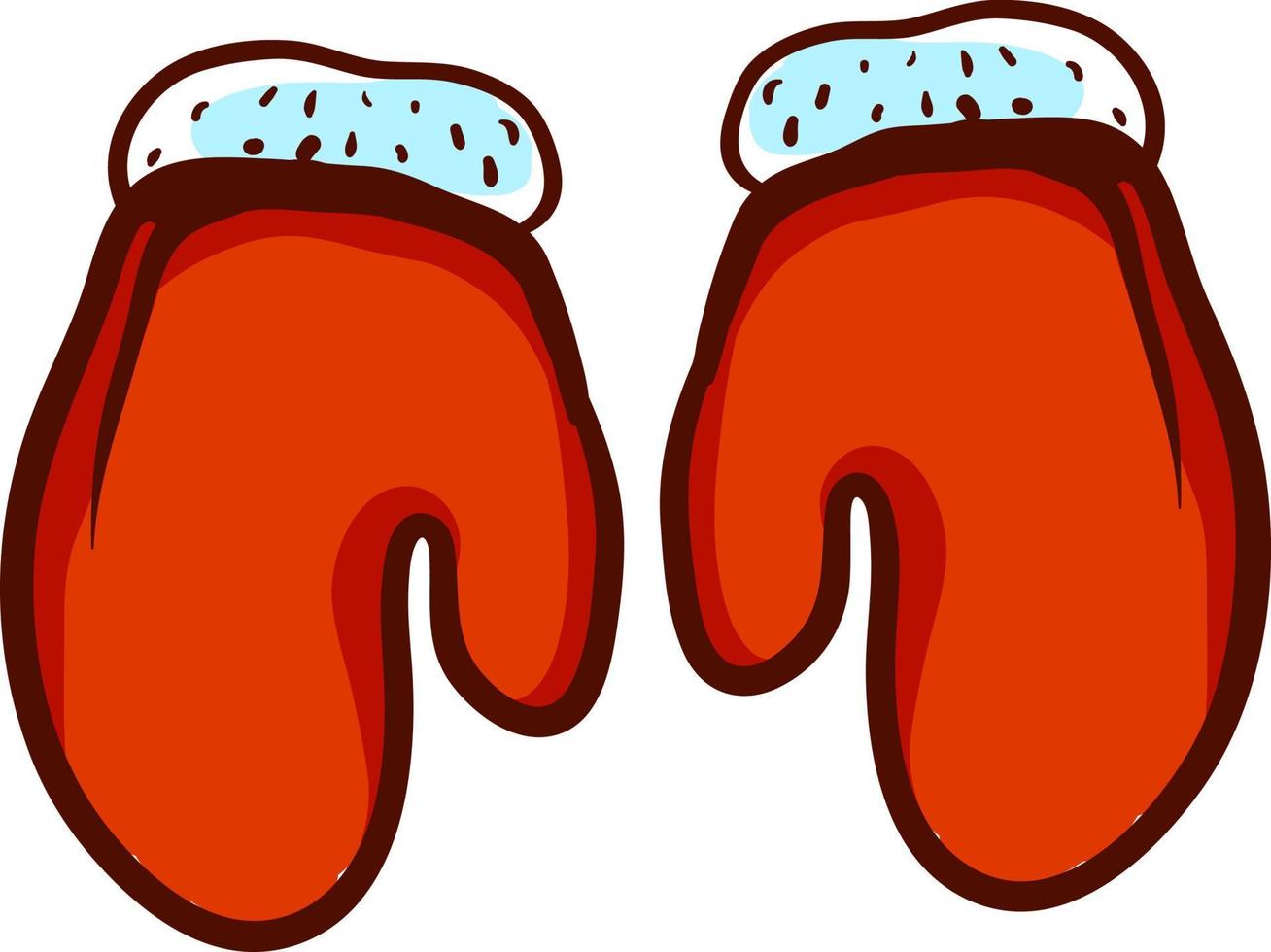 rood winter handschoenen, illustratie, vector Aan wit achtergrond.