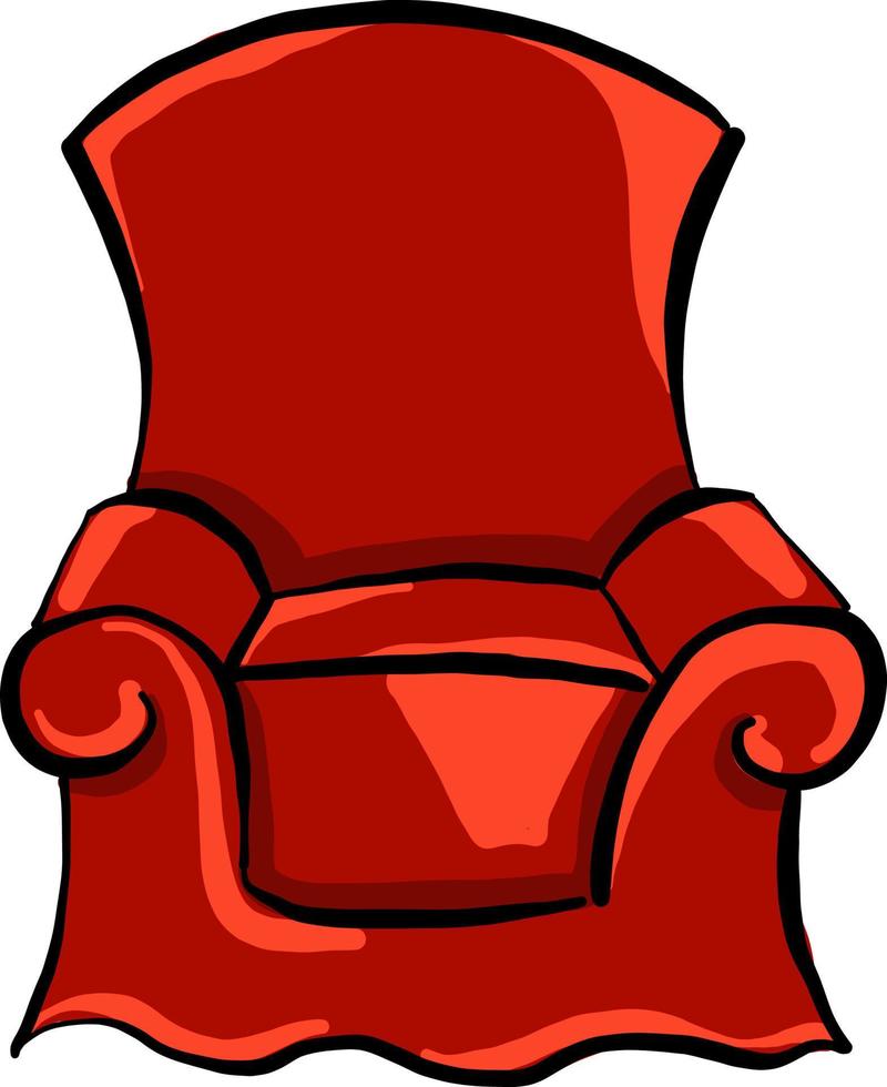 rood fauteuil, illustratie, vector Aan wit achtergrond.