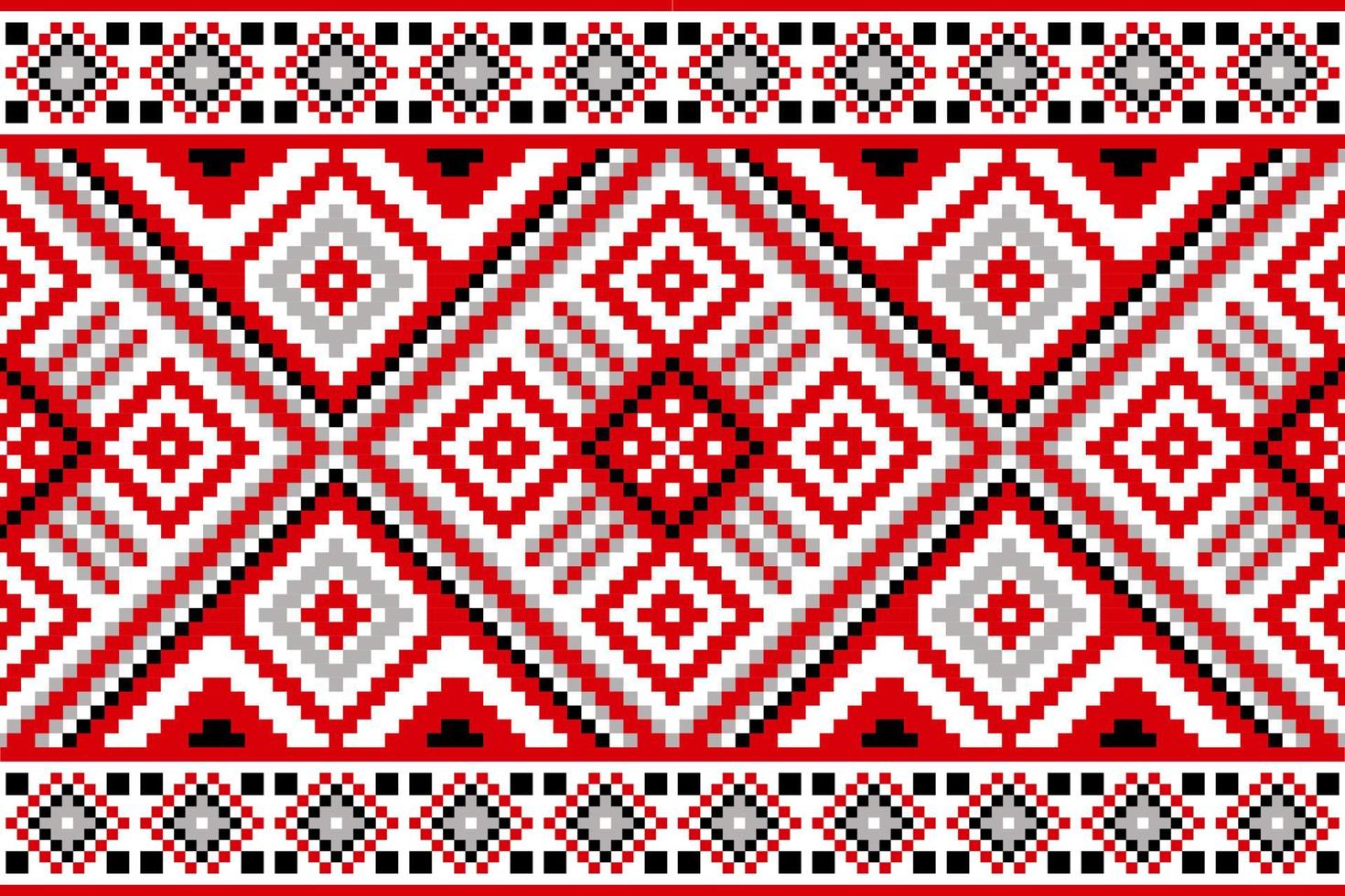 kruis steek rood volk ornament naadloos patroon achtergrond. vector