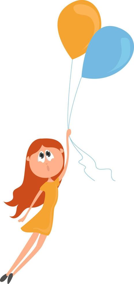 vrouw met ballonnen, illustratie, vector Aan wit achtergrond