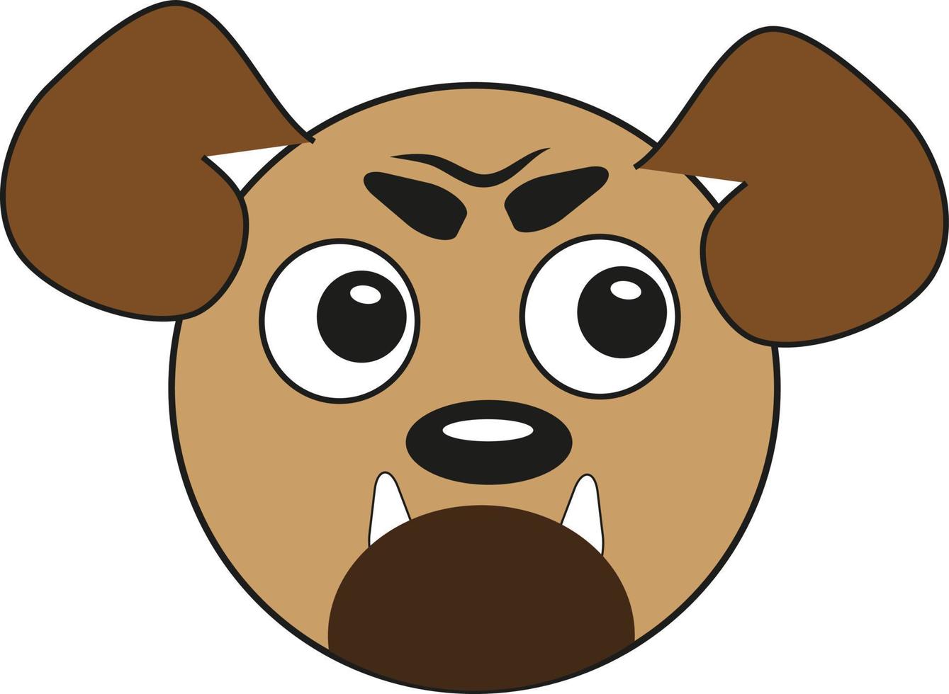 bruin hond hoofd, illustratie, vector Aan een wit achtergrond.