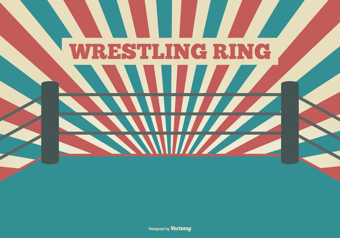 Flat Style Wrestling Ring Illustratie vector