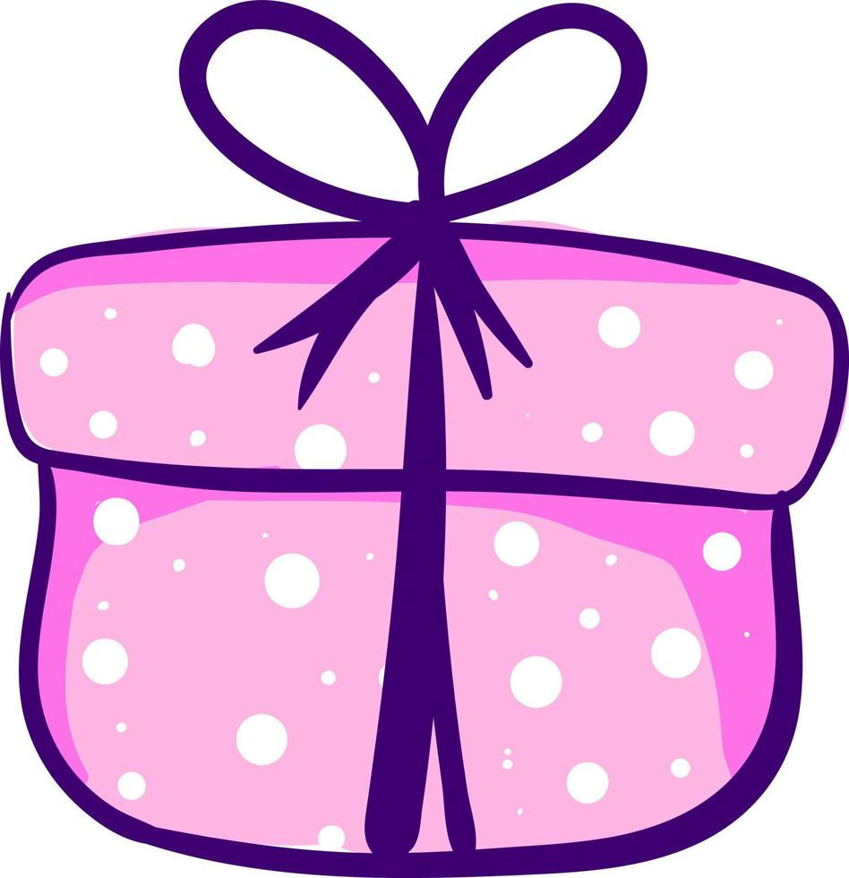 roze Cadeau doos, illustratie, vector Aan wit achtergrond.