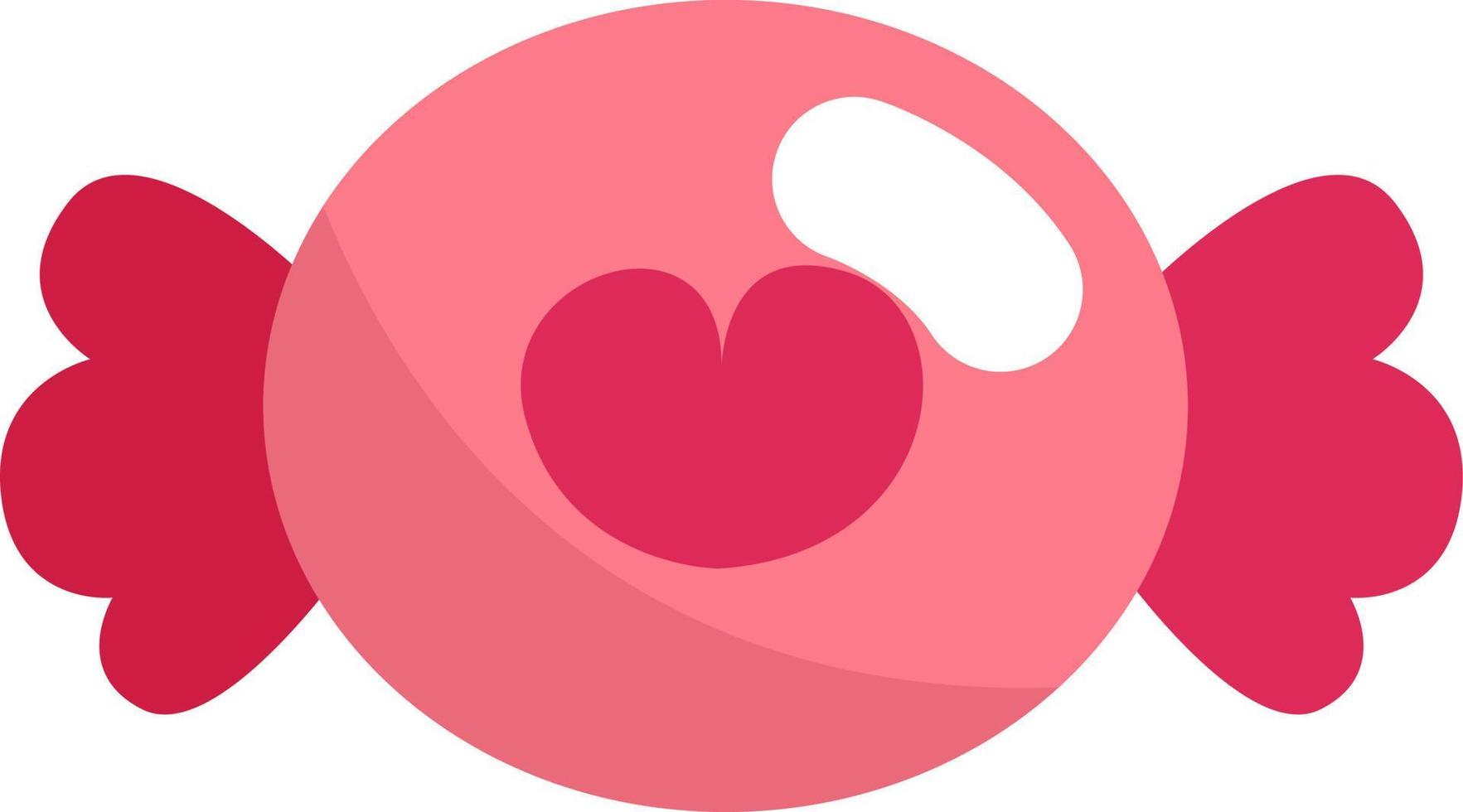 roze Valentijn snoep, illustratie, vector Aan een wit achtergrond.