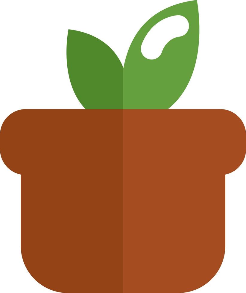 groen bloem in pot, illustratie, vector, Aan een wit achtergrond. vector