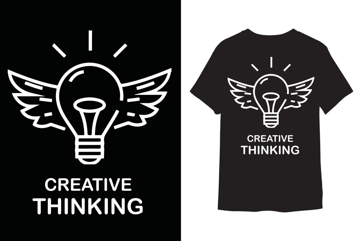 licht lamp idee of creatief denken t-shirt ontwerp vector