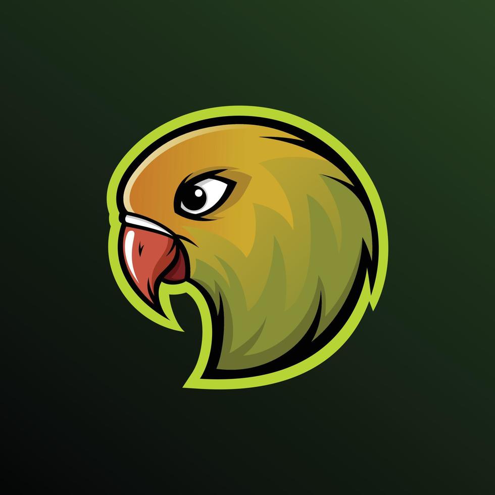 liefde vogel mascotte logo embleem - vector illustratie