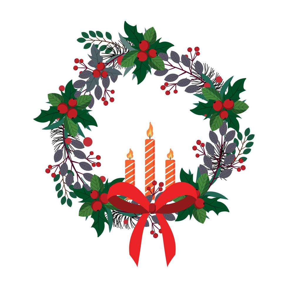 vector illustratie van Kerstmis krans