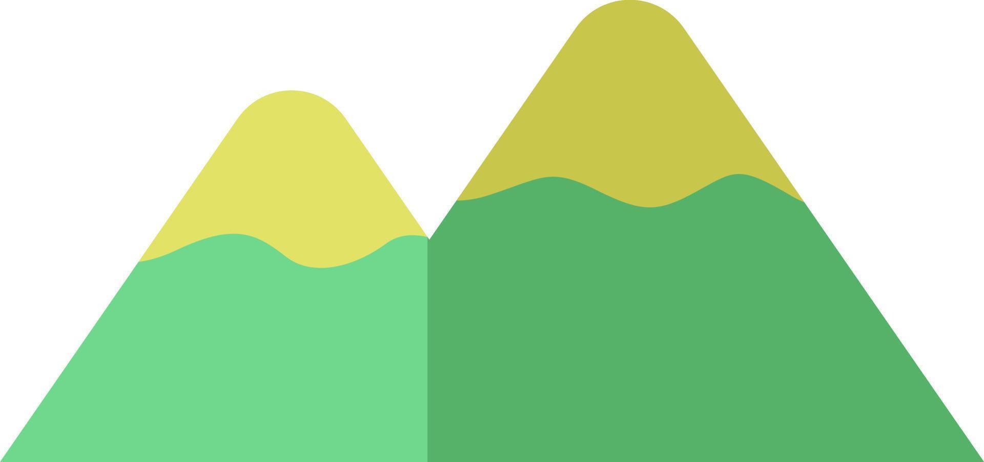 groen bergen, illustratie, vector Aan een wit achtergrond.