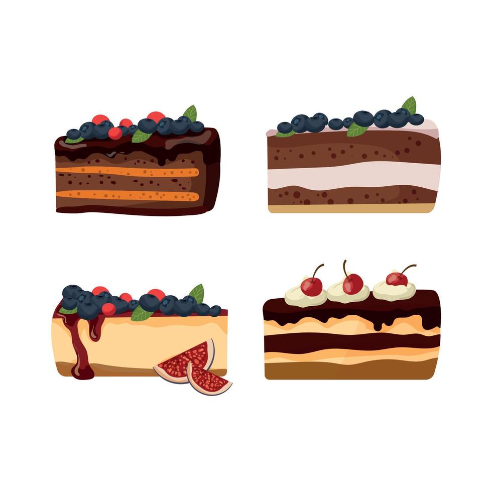 kleurrijke illustraties van taarten vector