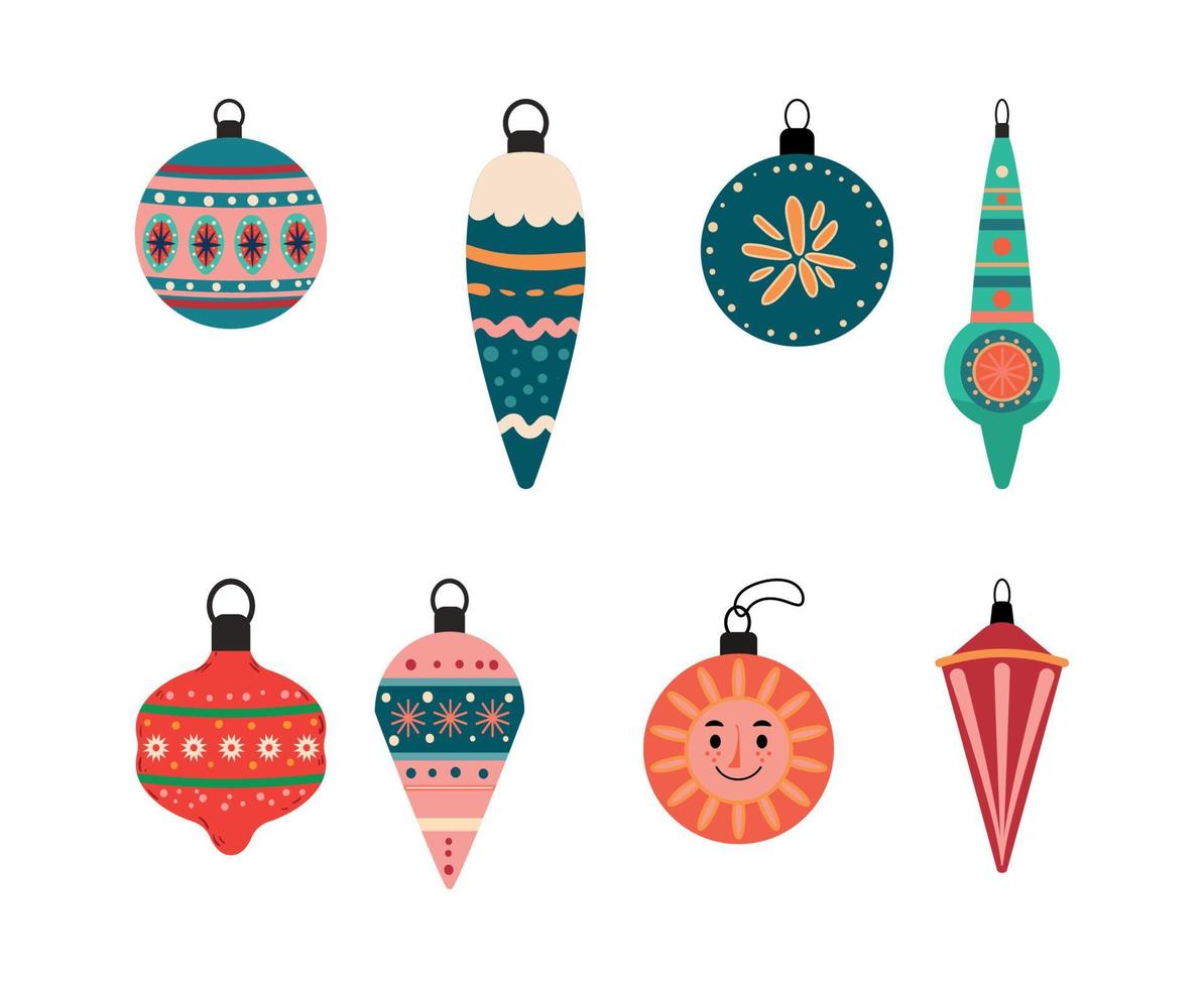 set kerstspeelgoed vector