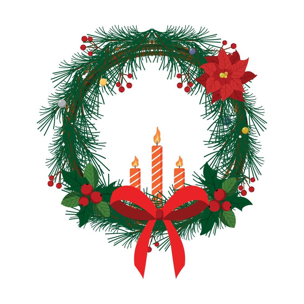 vector illustratie van Kerstmis krans