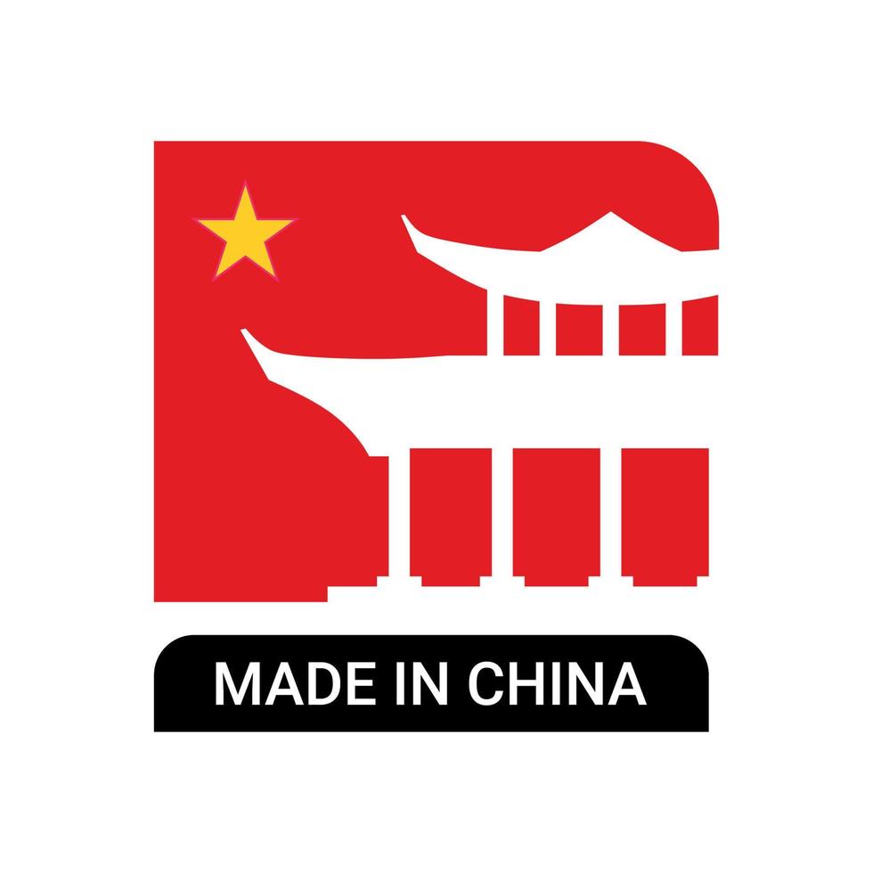 labels van made in china vector