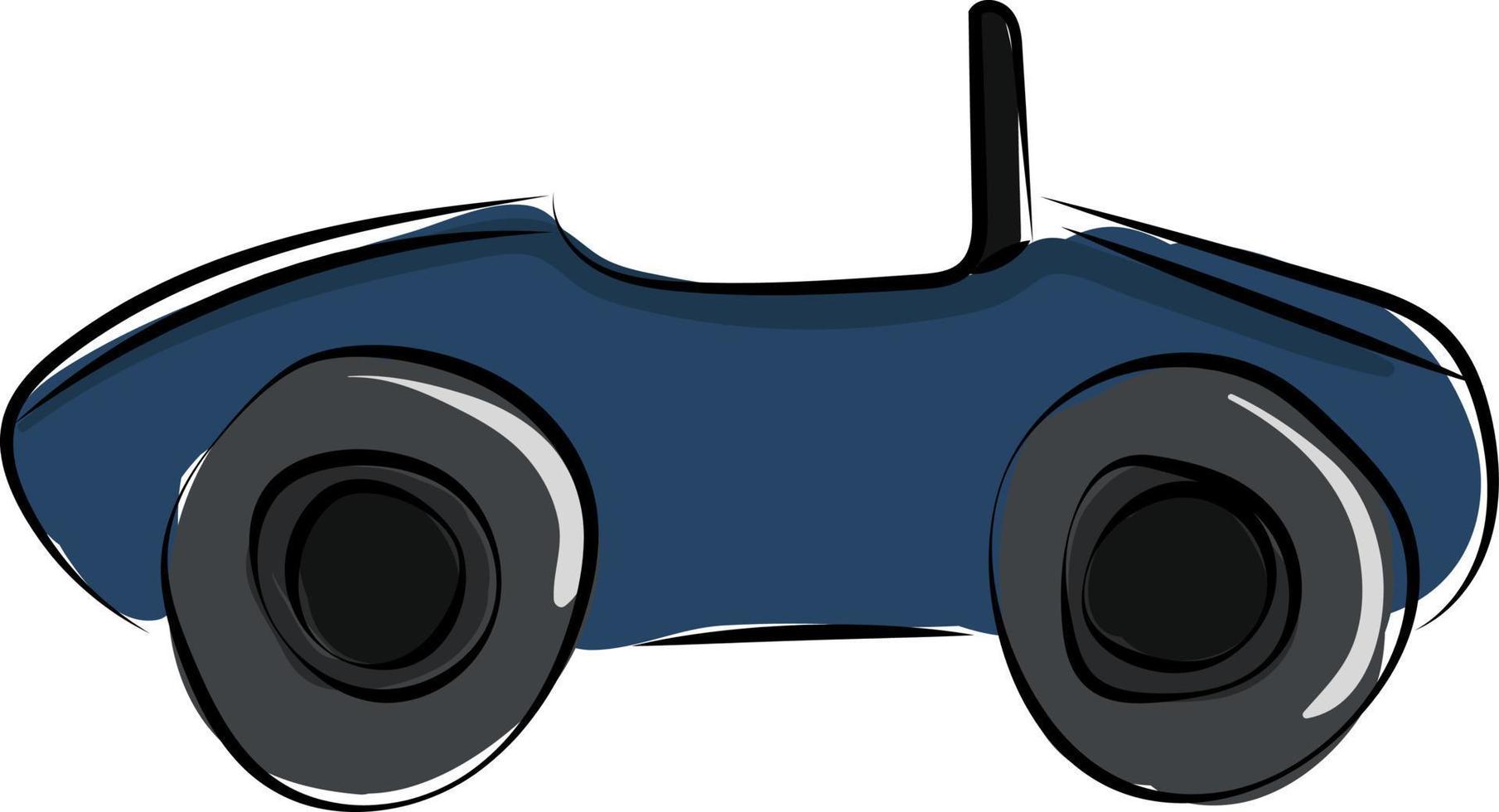 blauw auto, illustratie, vector Aan wit achtergrond.