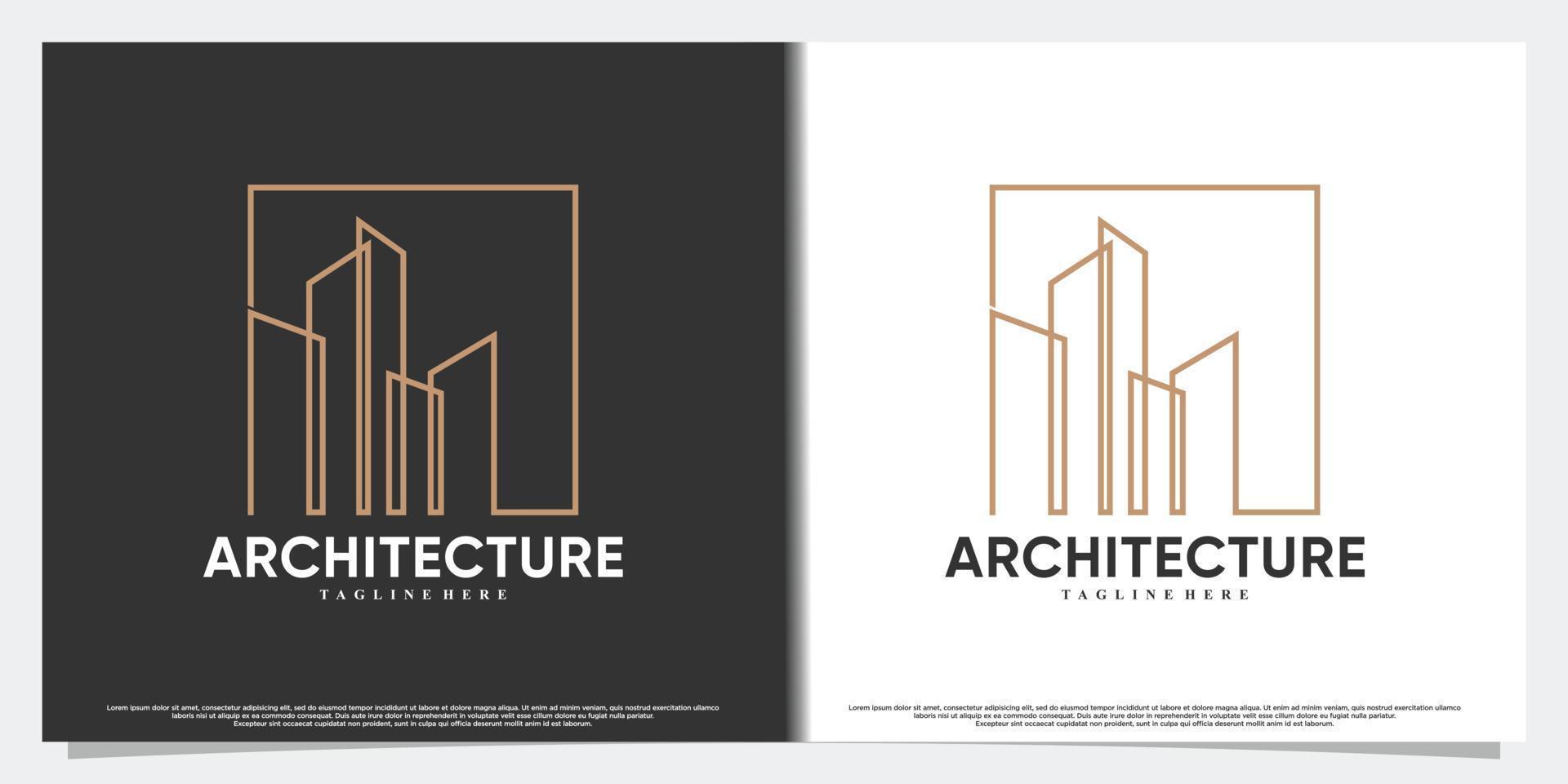 architectuur icoon logo ontwerp met modern concept premie vector