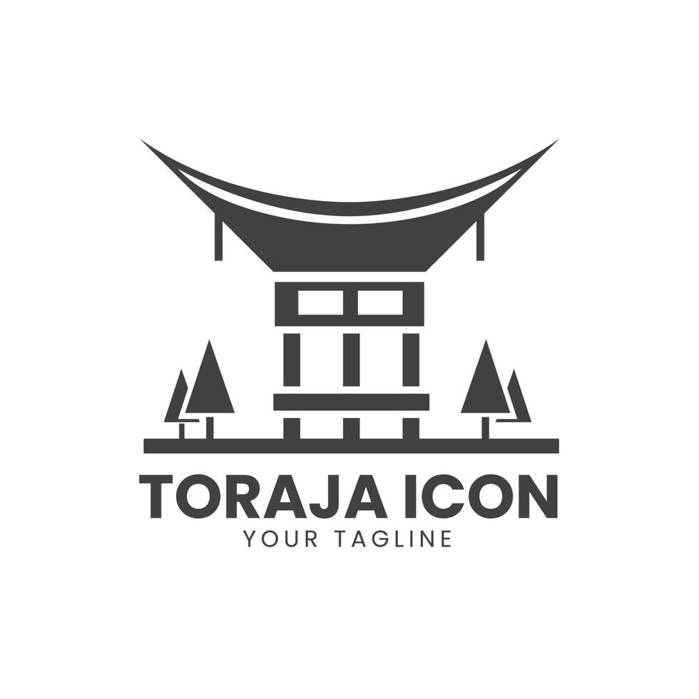 creatief sjabloon logo toraja huis vector