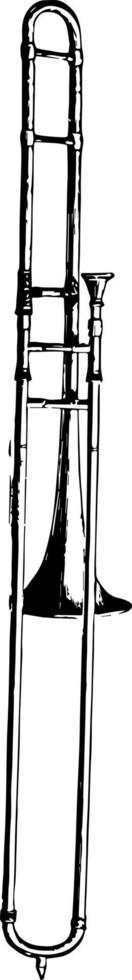 glijbaan trombone, wijnoogst illustratie. vector