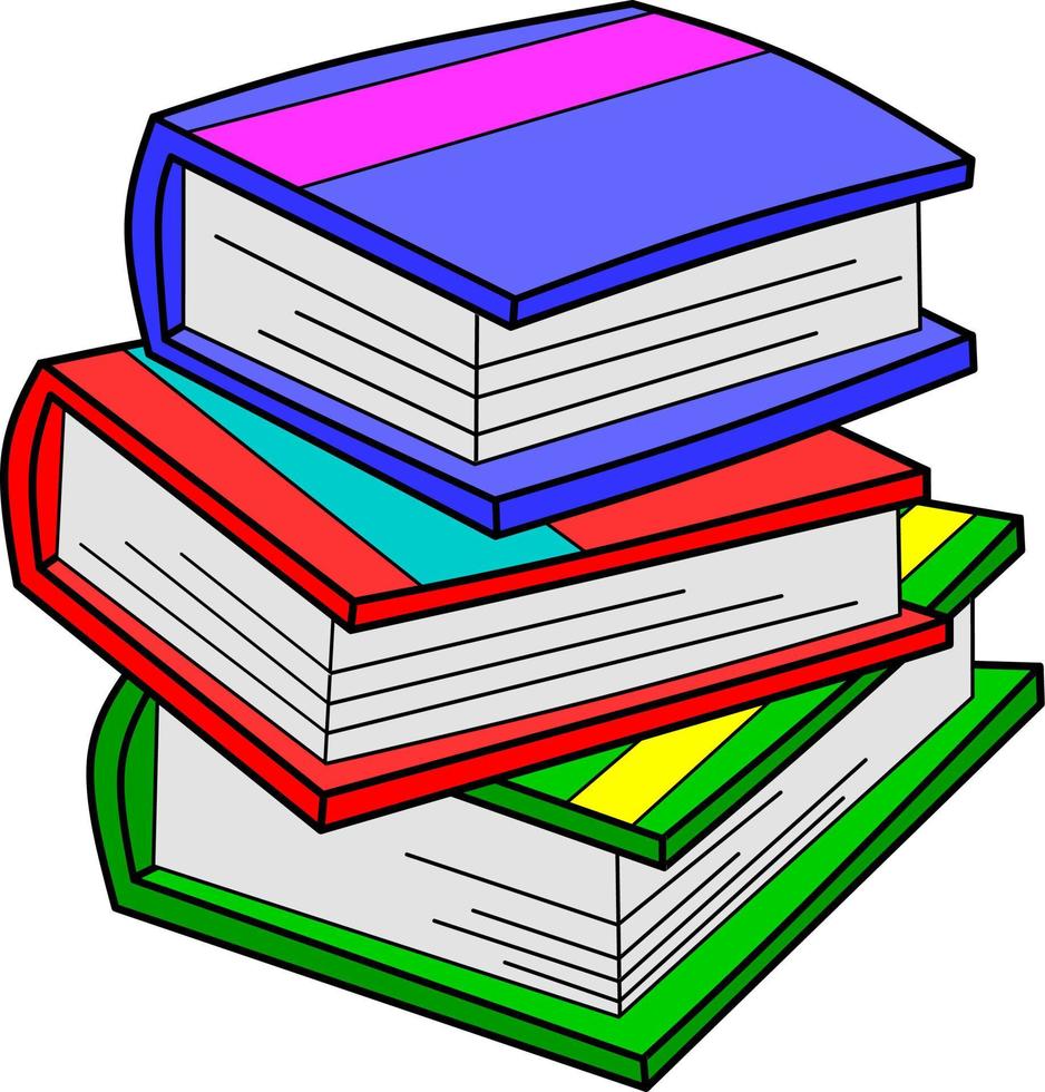 stack van boeken geïsoleerd vector illustratie. gestapeld boeken vector voor logo, icoon, symbool, bedrijf, ontwerp of decoratie. gestapeld blauw, rood en groen boeken vector illustratie. hygge stijl
