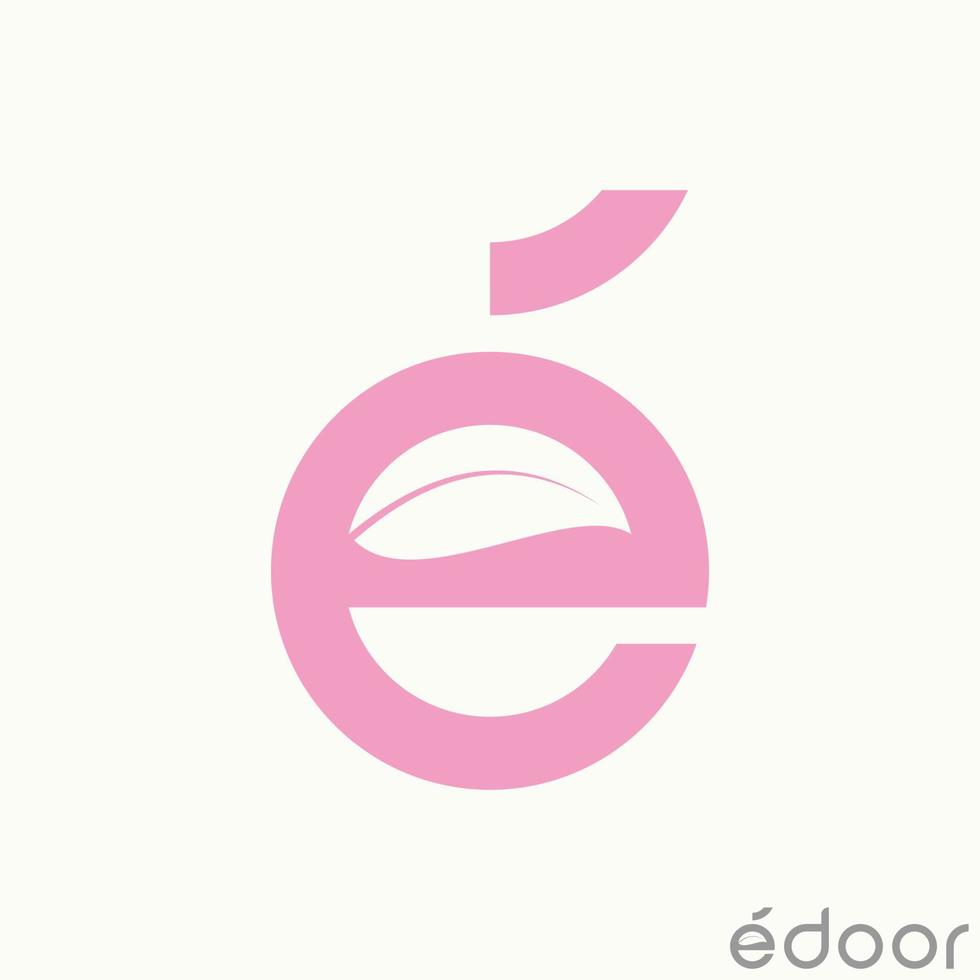 gemakkelijk en uniek brief of woord e zonder serif doopvont met blad binnen beeld grafisch icoon logo ontwerp abstract concept vector voorraad. kan worden gebruikt net zo symbool verwant naar typografie of natuur