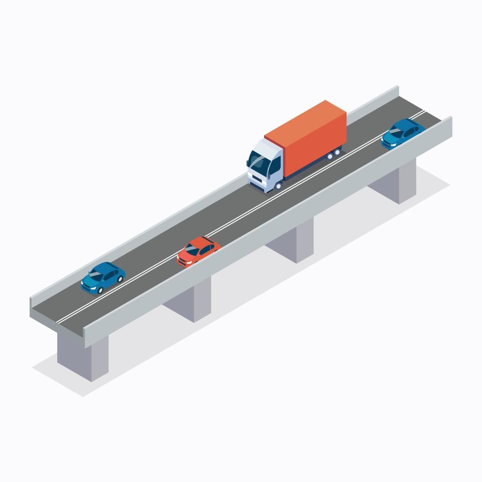 snelweg vervoer isometrische visie vector