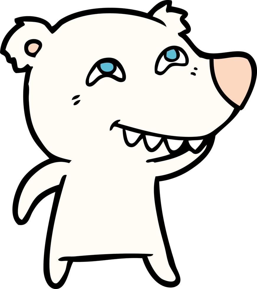 vector polair beer karakter in tekenfilm stijl
