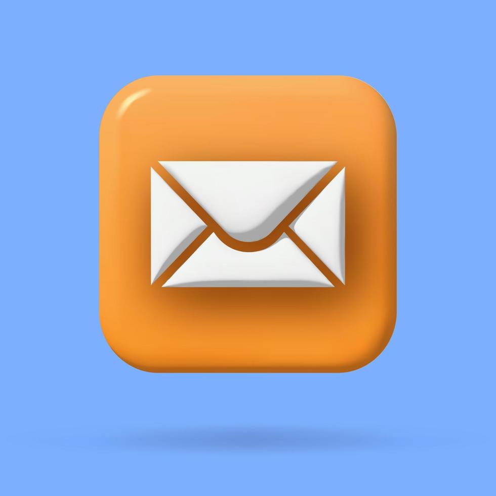 sociaal media mail icoon. 3d vector tekenfilm illustratie. toespraak bubbel