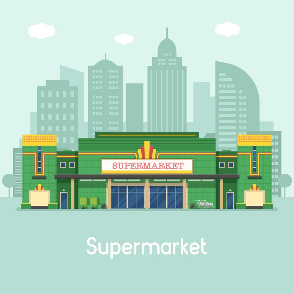 supermarkt of kruidenier op te slaan concept illustratie vector