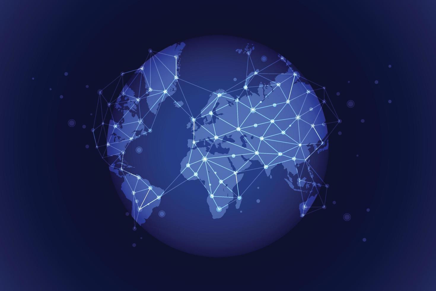 globaal netwerk in de omgeving van planeet aarde van ruimte vector