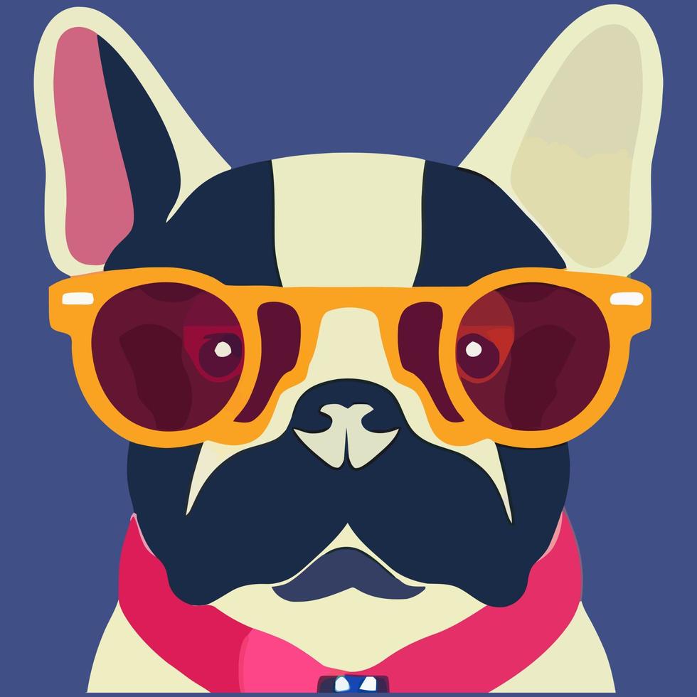 illustratie vector grafisch van Frans bulldog vervelend zonnebril geïsoleerd mooi zo voor logo, icoon, mascotte, afdrukken of aanpassen uw ontwerp