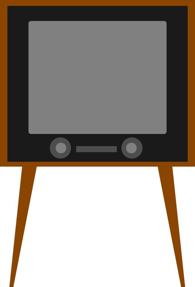 oud TV, illustratie, vector Aan wit achtergrond
