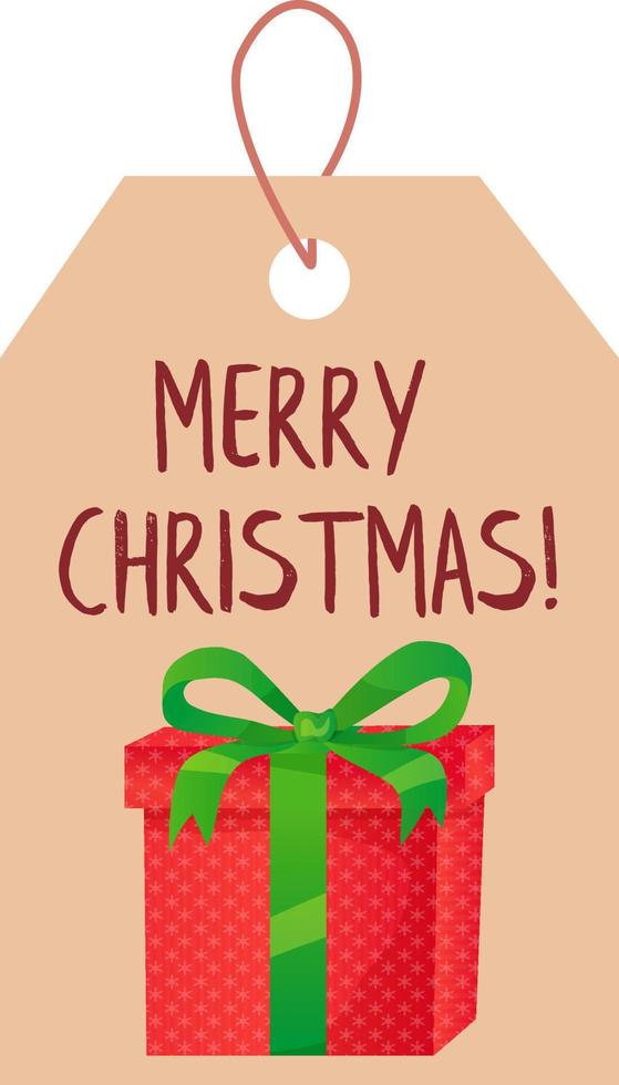Kerstmis geschenk label met decoratief elementen. vector