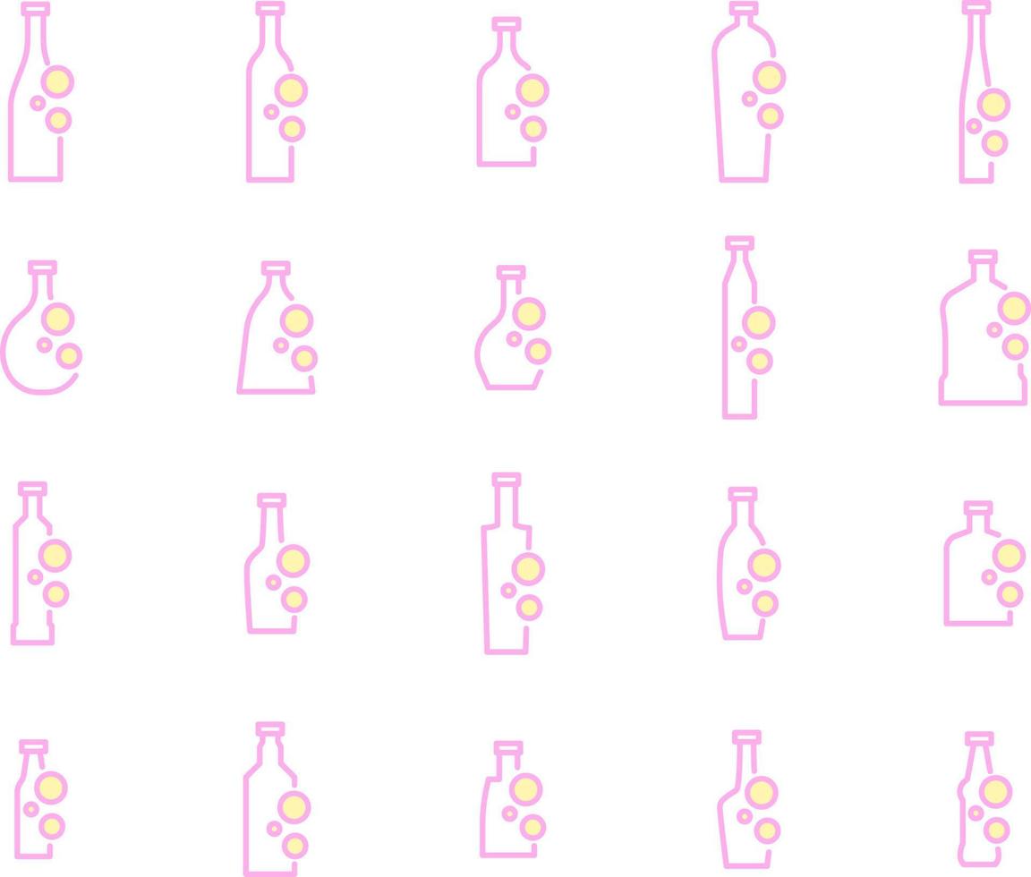 roze flessen, illustratie, vector, Aan een wit achtergrond. vector